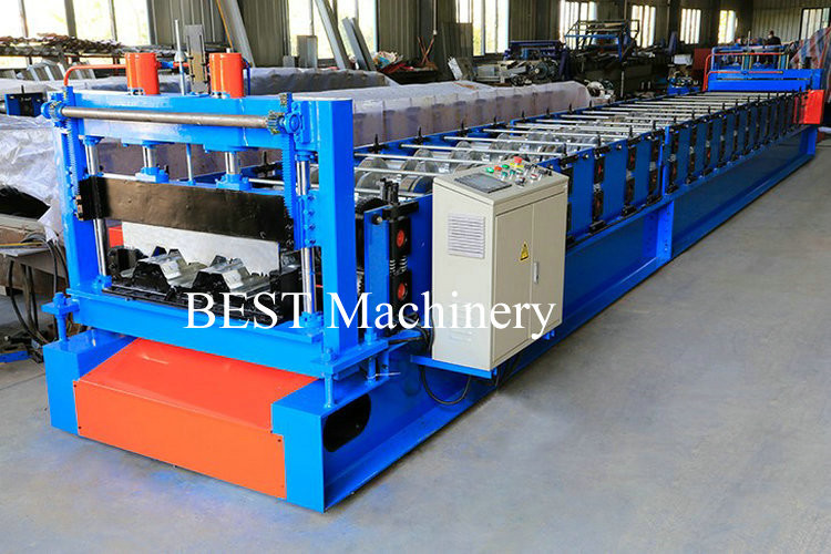 Metal Sheet Floor Decking Roofing Roll Forming Machines with Embossing Rollers Design