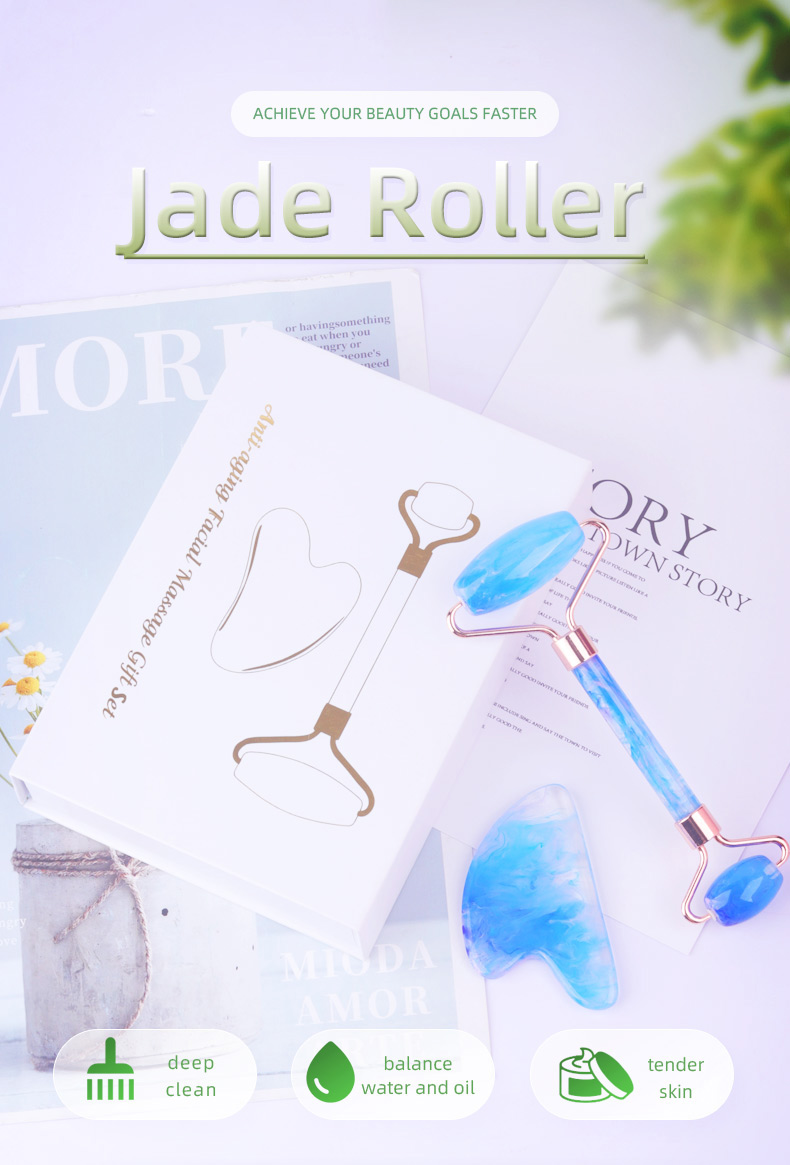 White Jade Face Roller , Rose Quartz Stone Roller 56g Free Sample