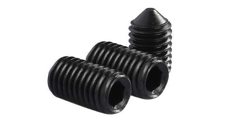 ISO4027 Class 12.9 Alloy Steel Hex Socket Drivet Cone-Point Headless Screws