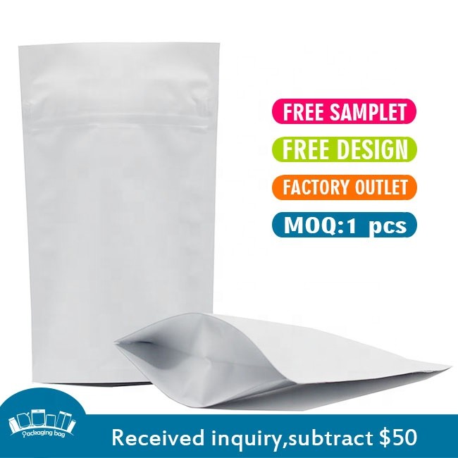 Biodegradable Stand up Pouch Food Grade Packing Bag Kraft Paper Bag for Snack 55g 100g 500g
