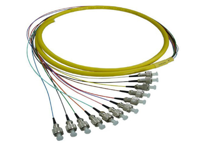 12 Core FC / UPC Fiber Optic Pigtail 12 Color Fan Out Fiber Pigtail With LSZH Cable