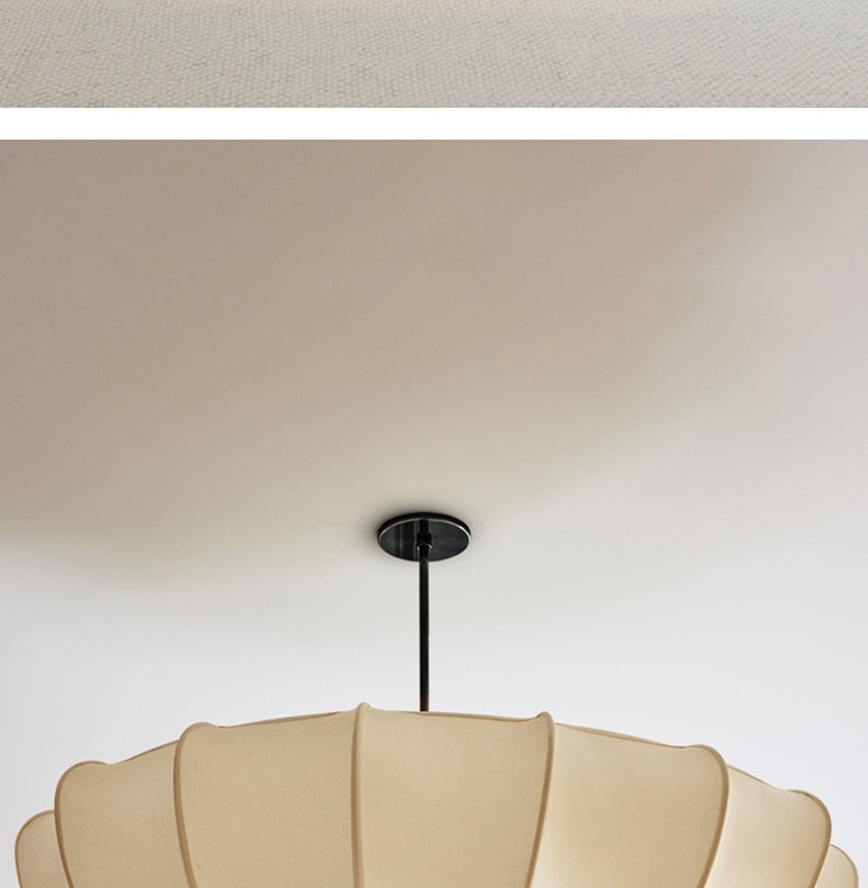 French Cream Bedroom Chandelier Japanese Style Living Room Dining Room Fabric Villa Wabi Sabi lamp(WH-AP-593)