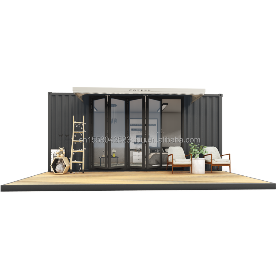 Log 20ft Eco-Friendly Flat Pack Container House Prefabricated Sustainable Construction Steel Structure Resilient Rain Wind Snow Shop