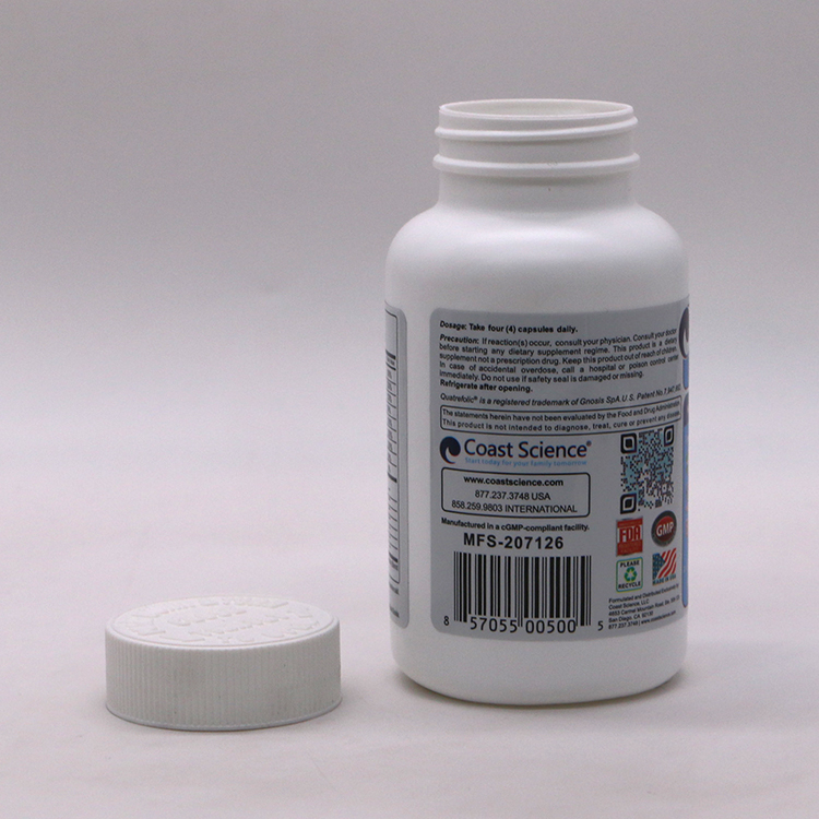 Flip Top Cap PE Bottle Wide Mouth Plastic Empty Bottles for 300ml Capsule Containers