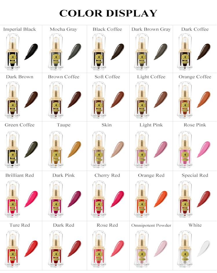 ODM Permanent Makeup Pigments Organic Lip Eyebrow Microblading Tattoo Ink