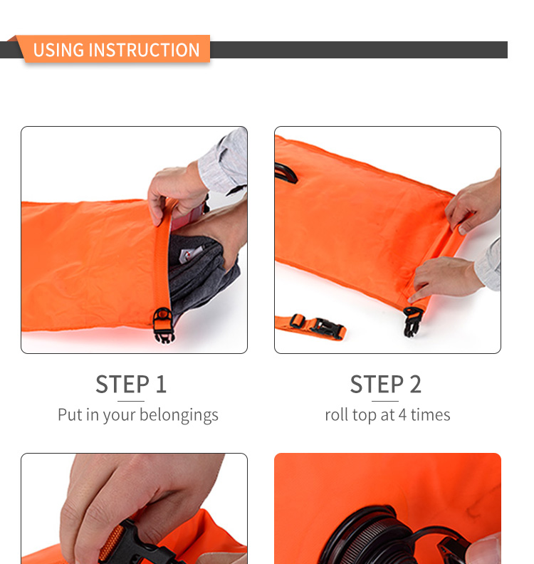 Custom Float Safety Swim Tow Buoy Dry Bag For Open Water Swimming