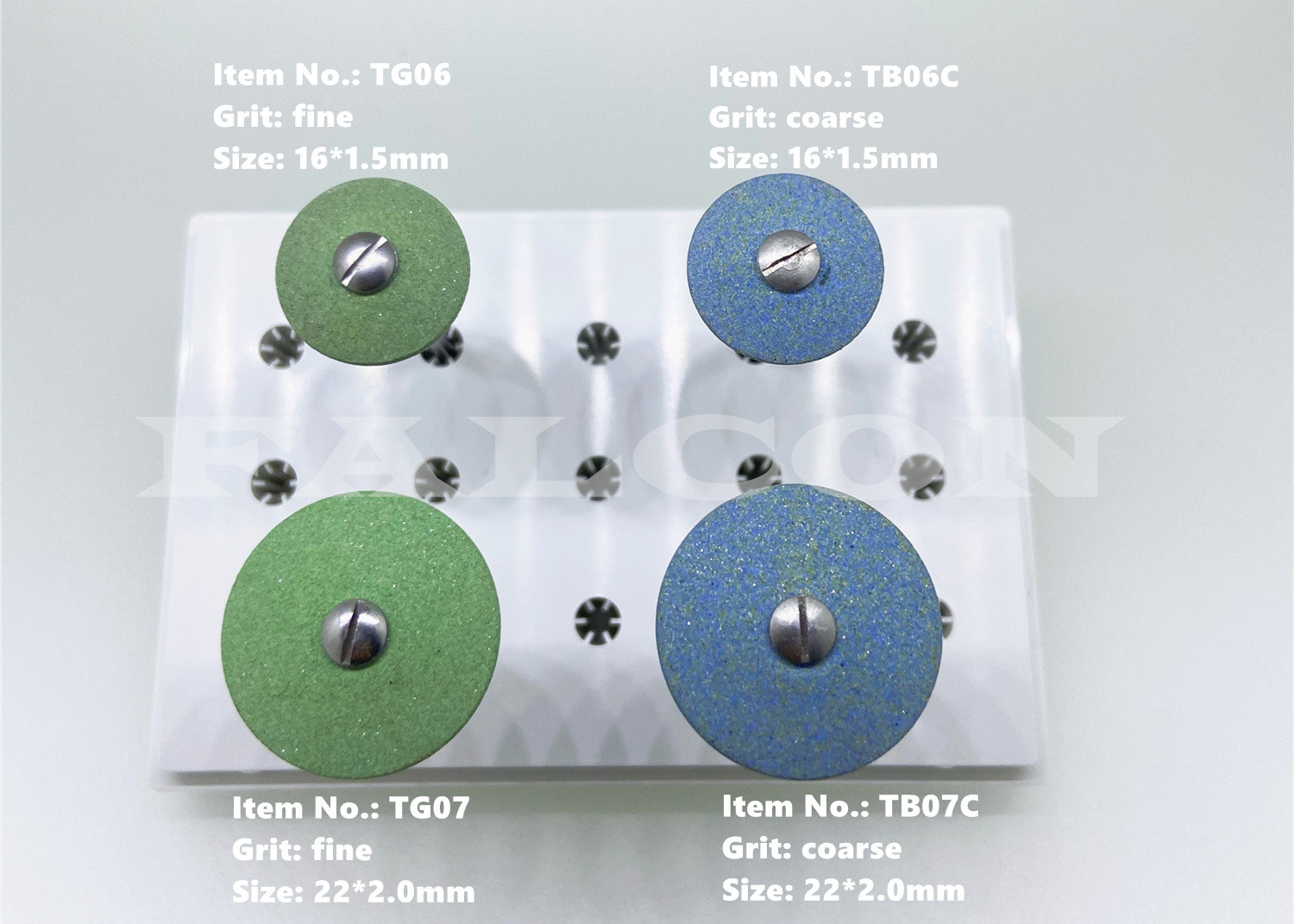 Green Mounted Sintered Diamond Disc Polisher Knife Edge Bur 16mm Diameter