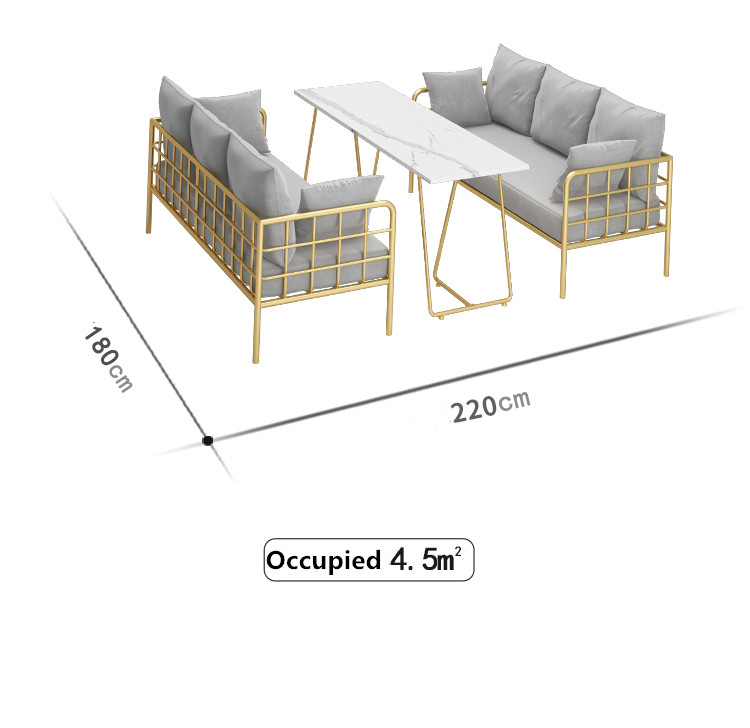 Breakfast Break Room Commercial Booth Seating Furniture Cafe Gold Stainless Steel