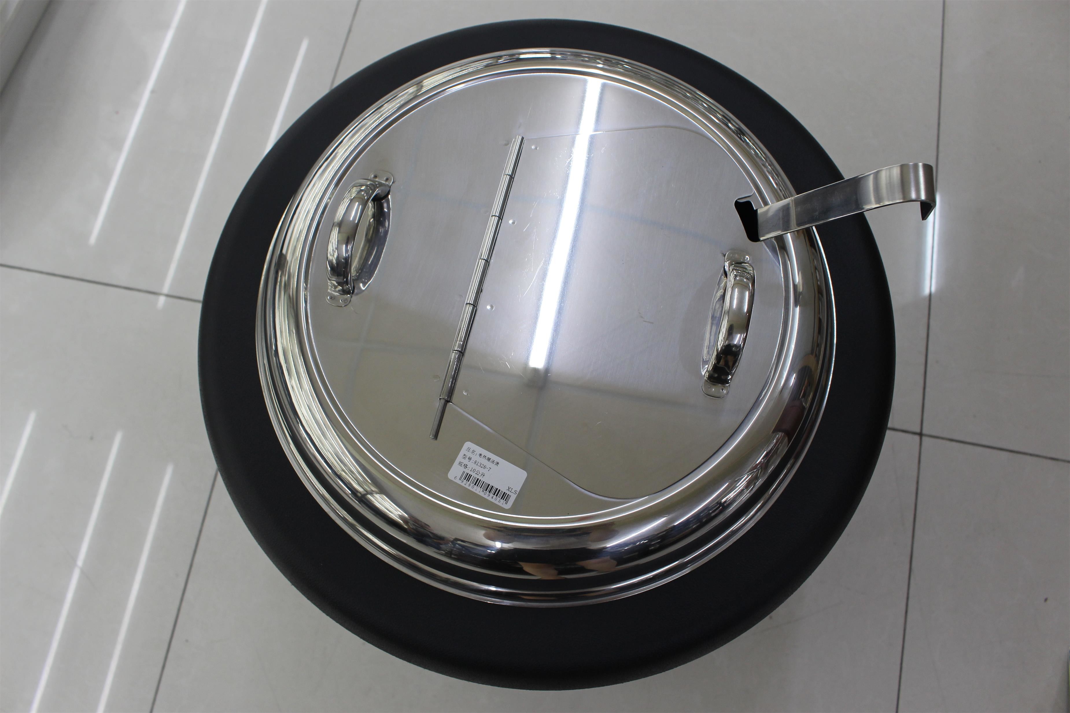 Black Color Electric Soup Warmer / Stainless Steel Cover Single Phase 220V Volt