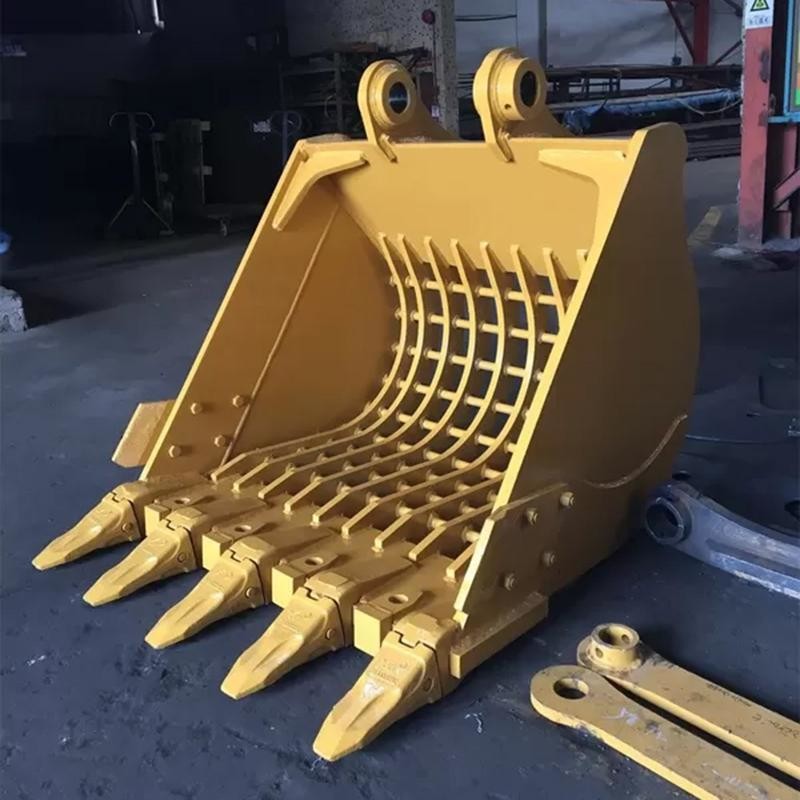 Wearable 0.1m3 Mini Excavator Skeleton Bucket Excavator Sieve Bucket 52 HRC Steel