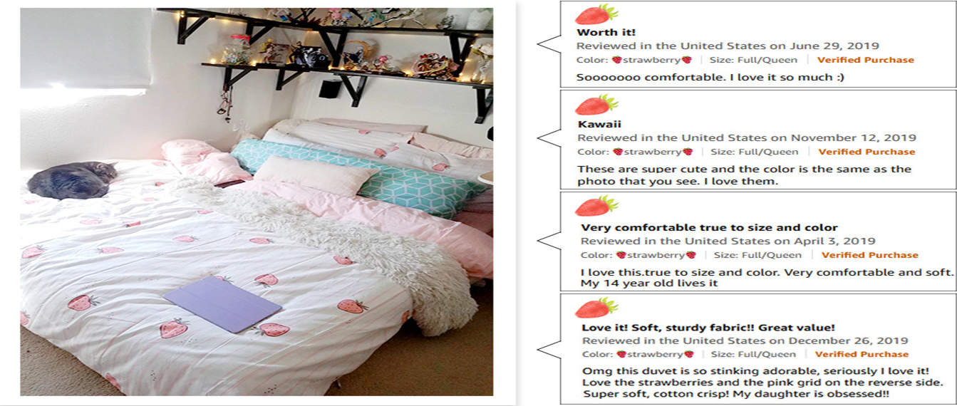 100% Cotton Duvet Cover Set Kawaii Strawberry Quilt Cover for Baby Crib in Bedroom