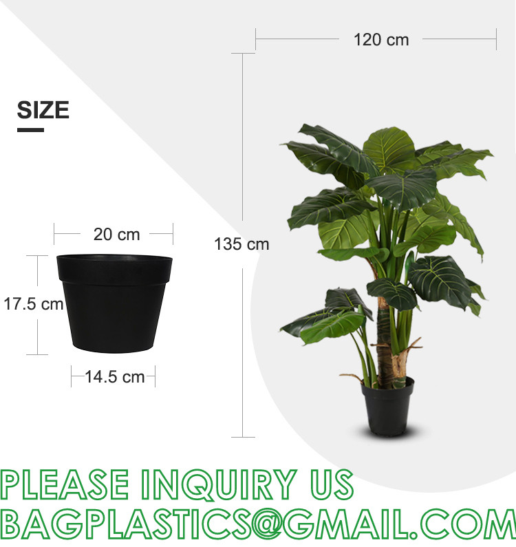Fake Colocasia Esculenta, Plastic variegata artificial Taro, Subtropics Faux Swiss Cheese Plant For Home Garden Office