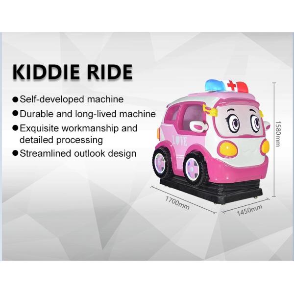 Cute Pink Color Kiddie Ride Machines / Battery Car Game Machine
