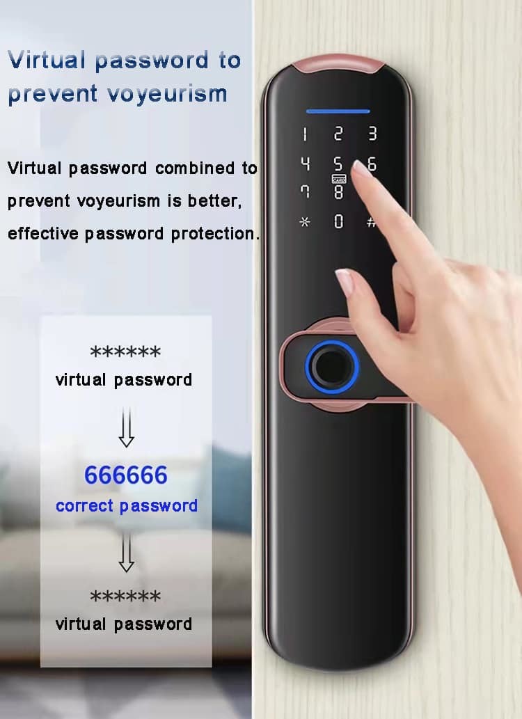 Tuya Smart Lock Home Digital Card App Controlled Door Lock Biometric Fingerprint Door Lock
