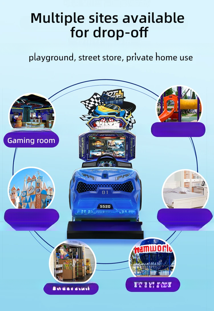 Coin Operated Car Games 3d Racing Machine Customized High Profit