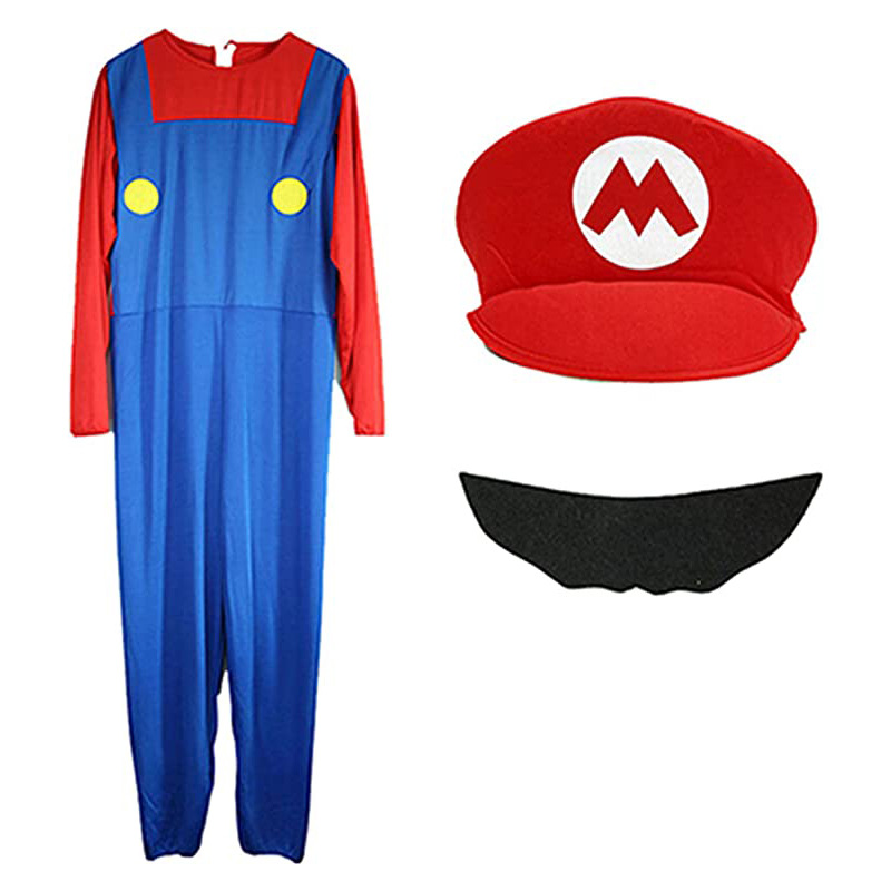 Stage Dancerwear SuperMario Onesie for Halloween Children and Adults Cosplay Performance