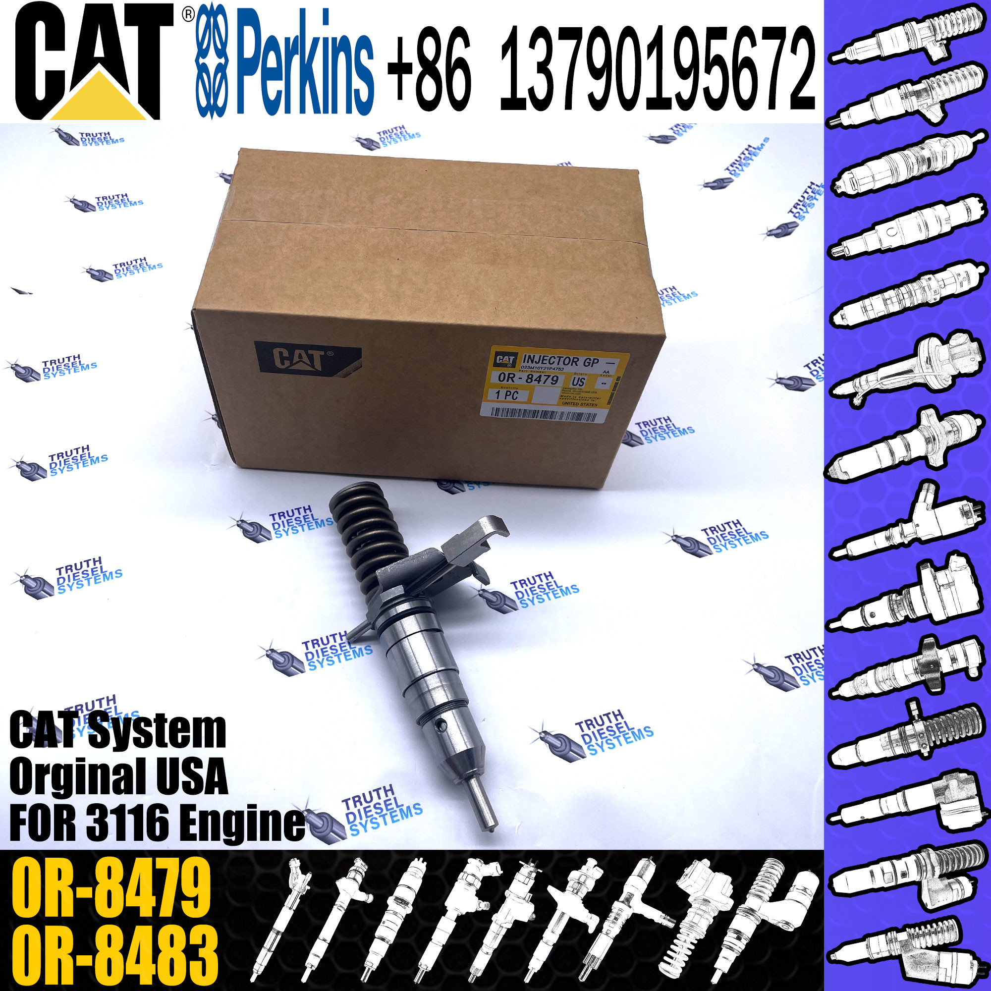 3116 Engine Injector Assy 127-8205 1278205 common rail injector 0R-8479 for CAT Diesel Engine