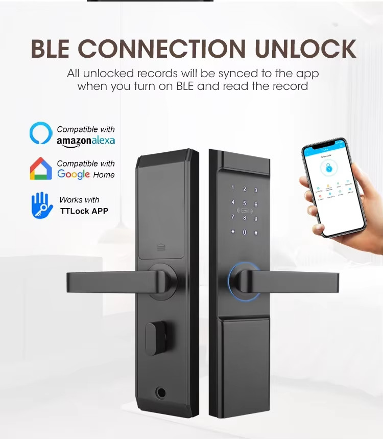 Black Hotel Door Card Lock 35mm - 55mm Remote Access Door Lock