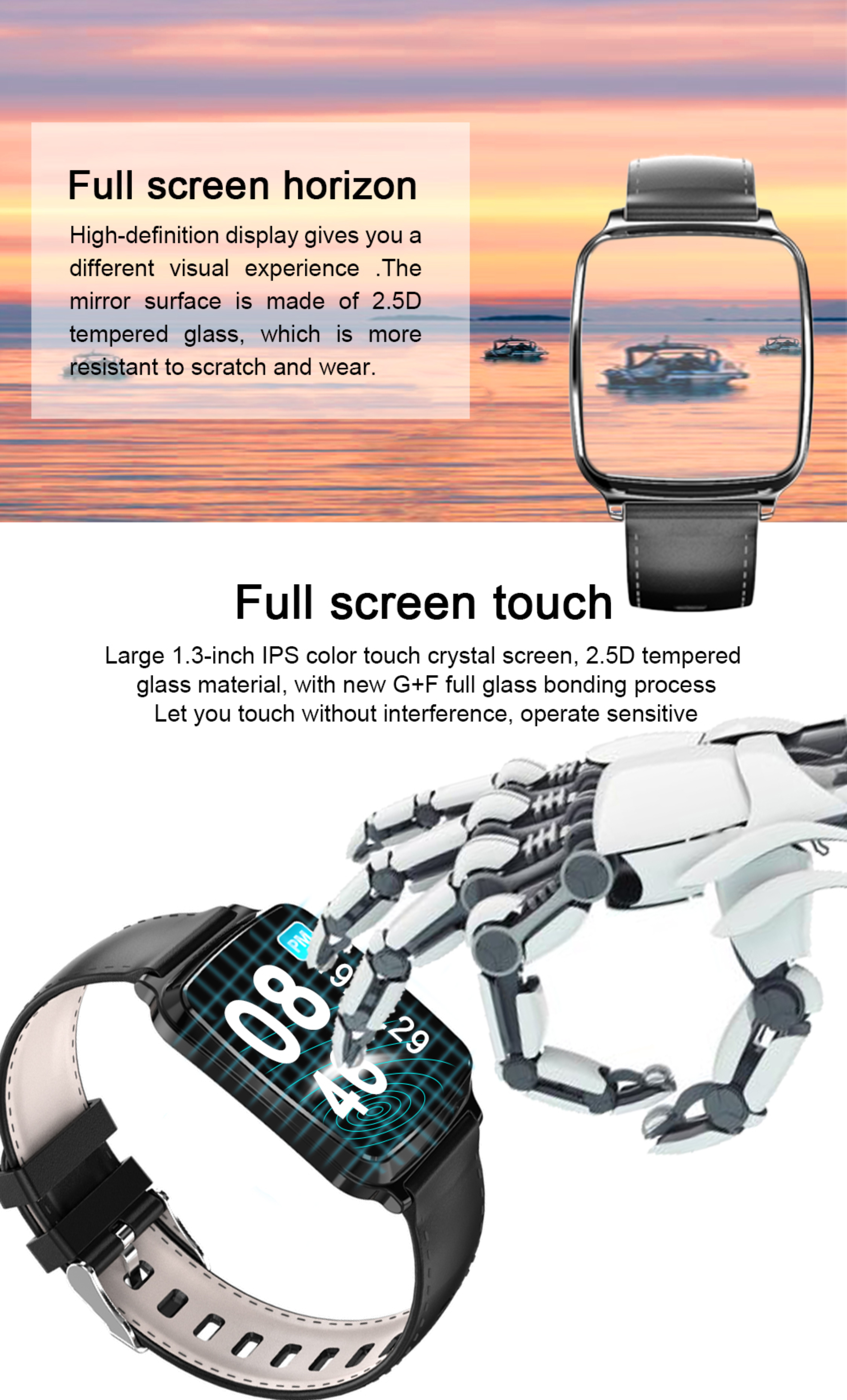 M10 Square Shape Smartwatch Waterproof Blood Oxygen Ip67 Customized