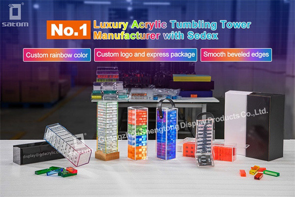 Portable Monogram Crafts Acrylic Tumbling Tower Blocks Game