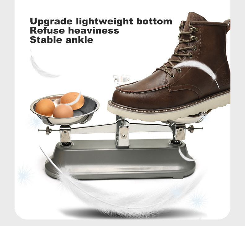 Kevlar Midsole Rubber Work Shoes In Brown Cowhide For Superior Safety Features