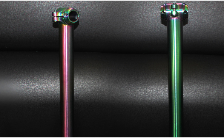 PVD Color Titanium Seatpost Two Bolt To Clamp Saddle Straight Layback Ti3AL2.5V