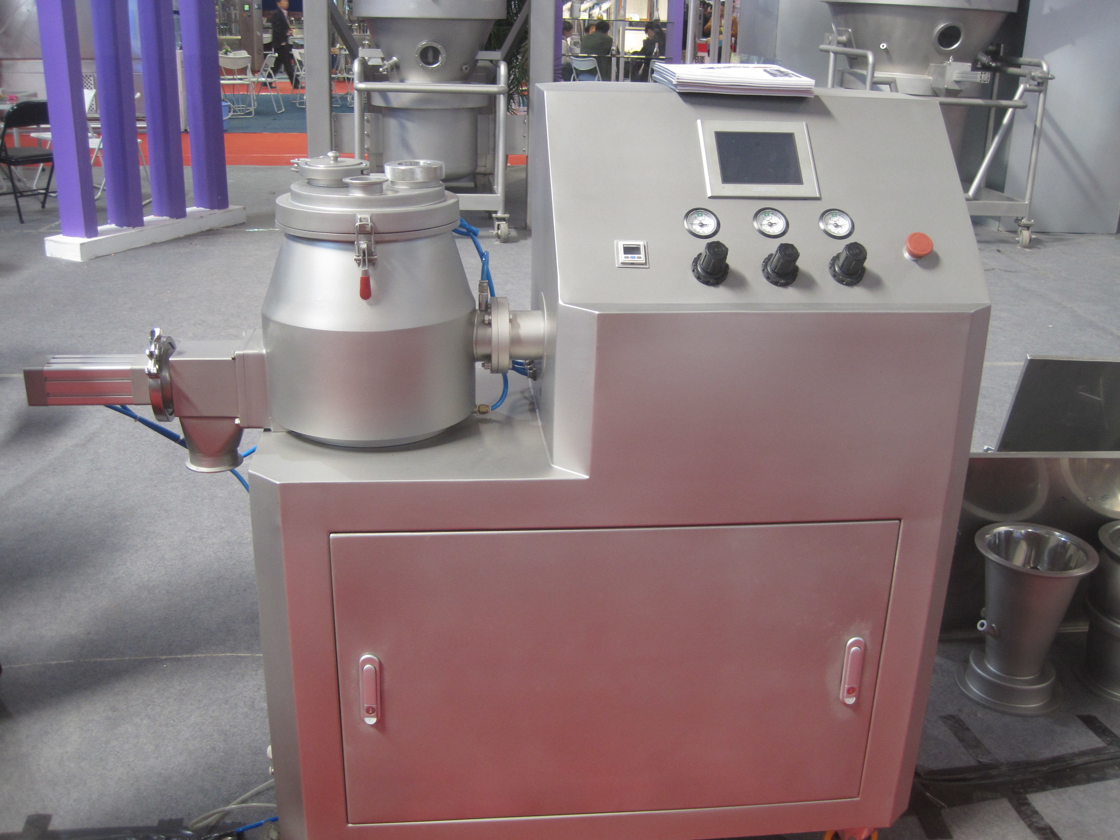 Albumin Powder High Speed Mixer Wet Granulator Machine Buttom / HMI Control