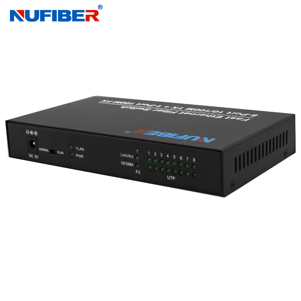 Fiber Ethernet Switch Multimode RJ45 Fiber Optic Ethernet Switch Dual Fiber 8 Port Gigabit Switch