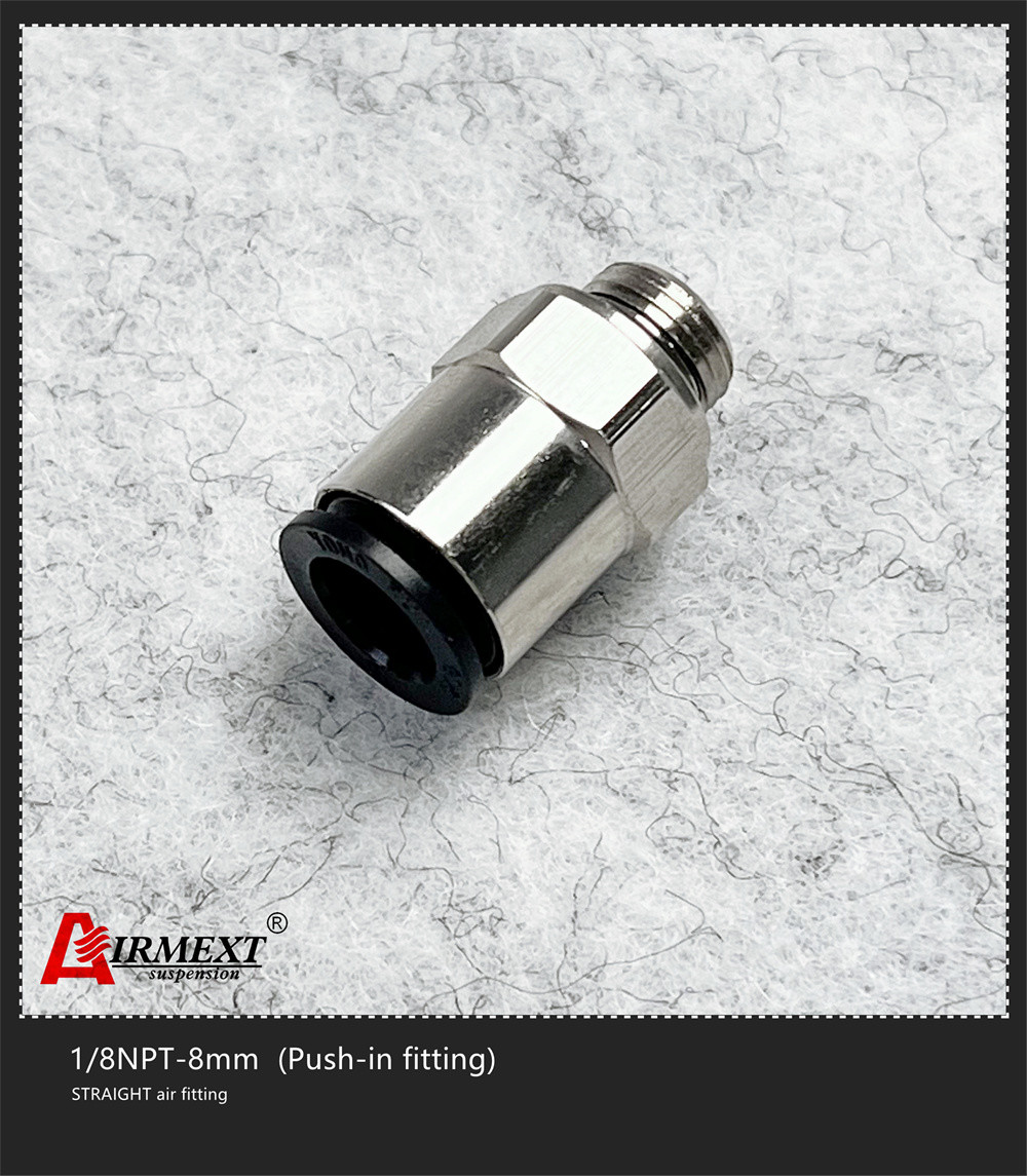 Equal Shape Push In Quick Connect Air Fittings Straight Elbow 1/8NPT-8mm