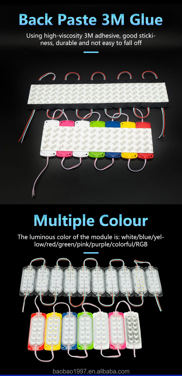 Yellow Green Blue Pink Flash 12 Beam LED Module Light Accessories
