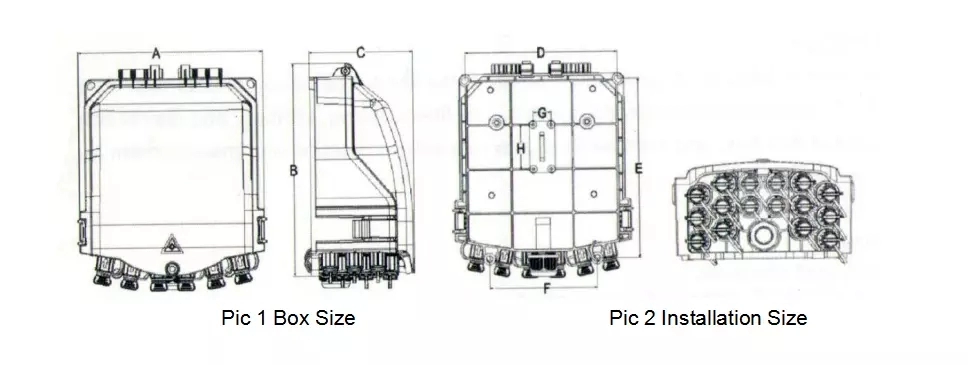 16 Cores Wall Pole Mounted Ip65 Ftth Distribution Box For Huawei Connector