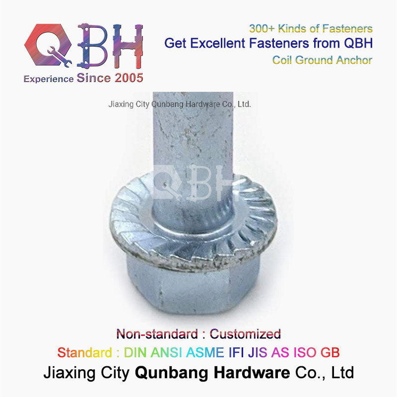 QBH ZP HDG Black Hex Serrated Flange Head Self-Tapping Concrete Screw Anchor