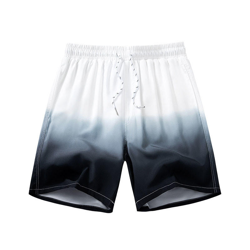 Men Loose Quick Drying Cropped Beach Pants Casual Solid Color Splicing