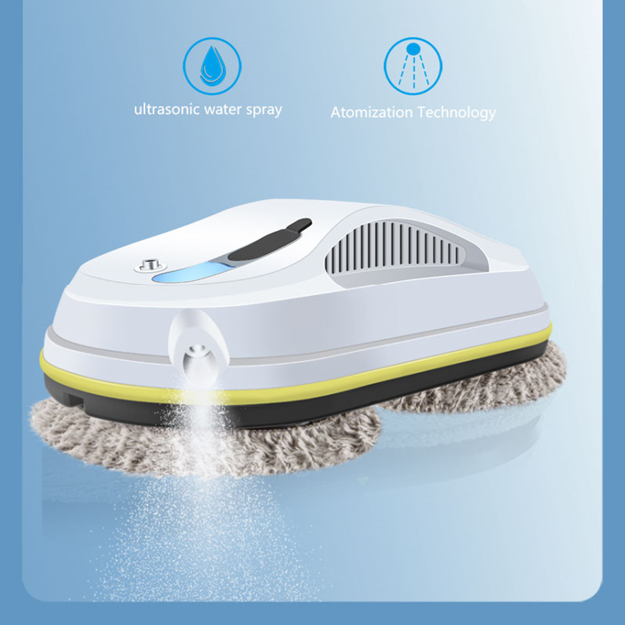 App-Controlled Portable Cordless Glass Cleaning Robot for Window Washing in Household
