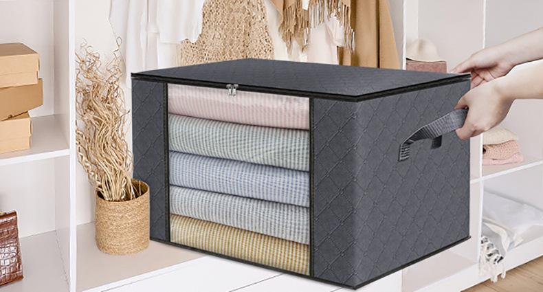 Non Woven Storage Box With Lids And Handle for Organizing Clothes Rectangle Load ＞10kg