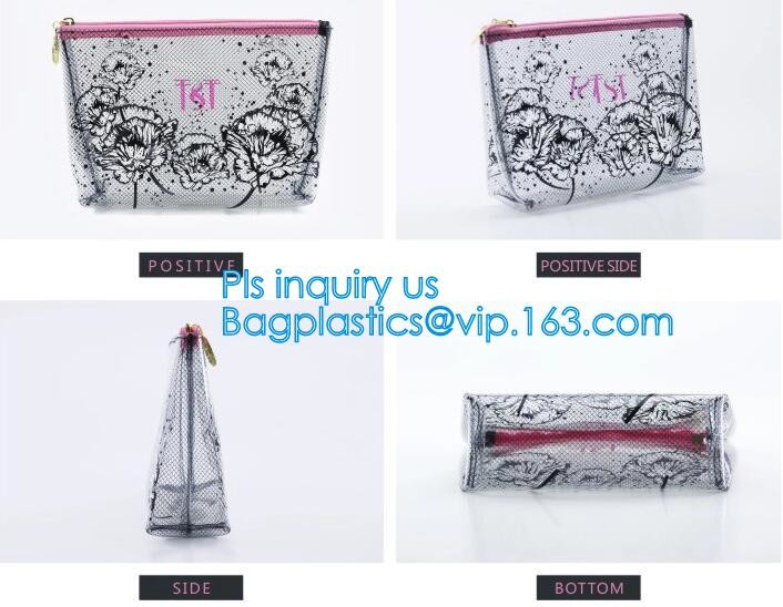 pvc pouch clear vinyl pvc k bag, PVC zipper slider travel cosmetic bag, commodity package bag, matte frosted PVC s