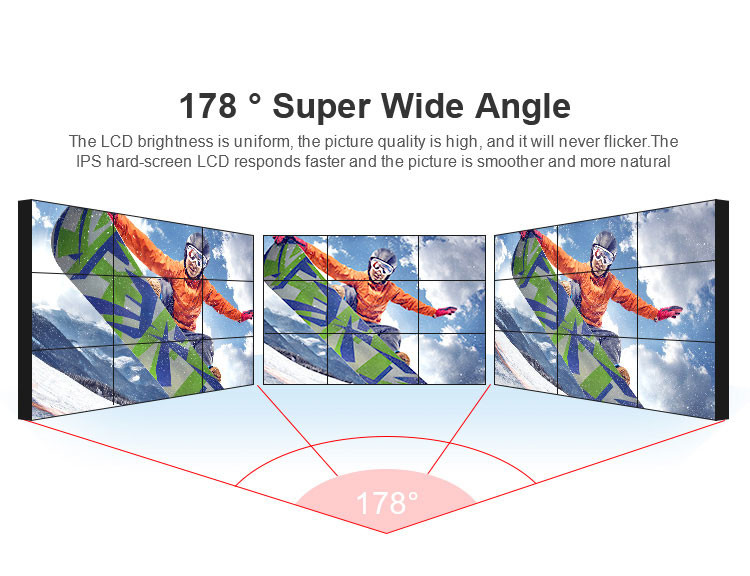 60HZ LCD Video Wall 65inch Series Multi Screen Display Wall 0.37mmX0.37mm Pixel Pitch