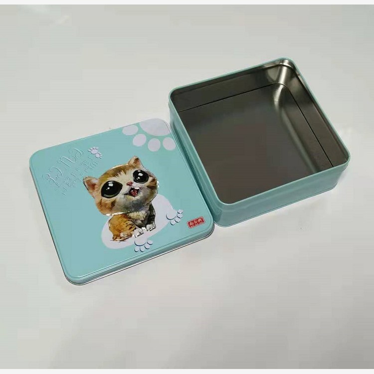 Embossed Square Tin Box with Lid Lower Price Tin Cans Wholesale Metal Containers for Cookies