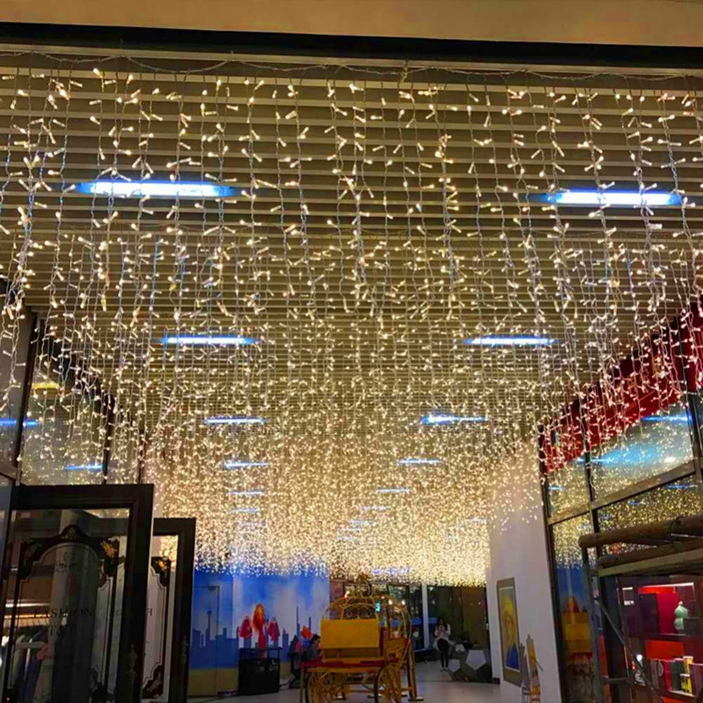 96 LED Curtain Icicle Lights 3m For Christmas Decoration