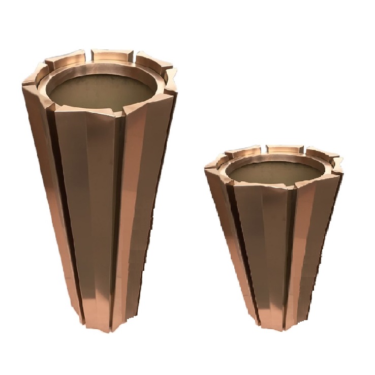 Big size outdoor stainless steel flower pot square cylinder planter