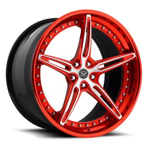 China Customized Red 3 Piece Forged Wheels For Ferrari 22 Alloy Car Rims on sale