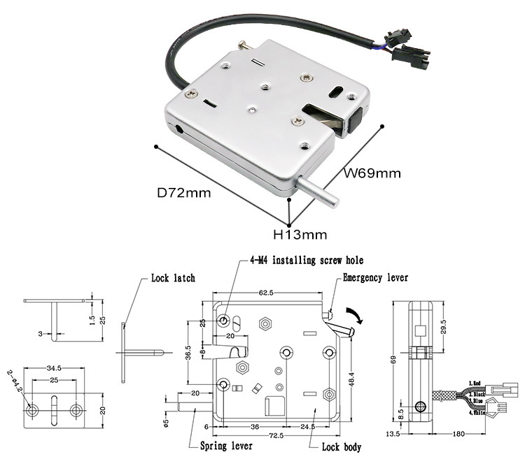 1.2A Electric Cabinet Lock For Mall Smart Locker