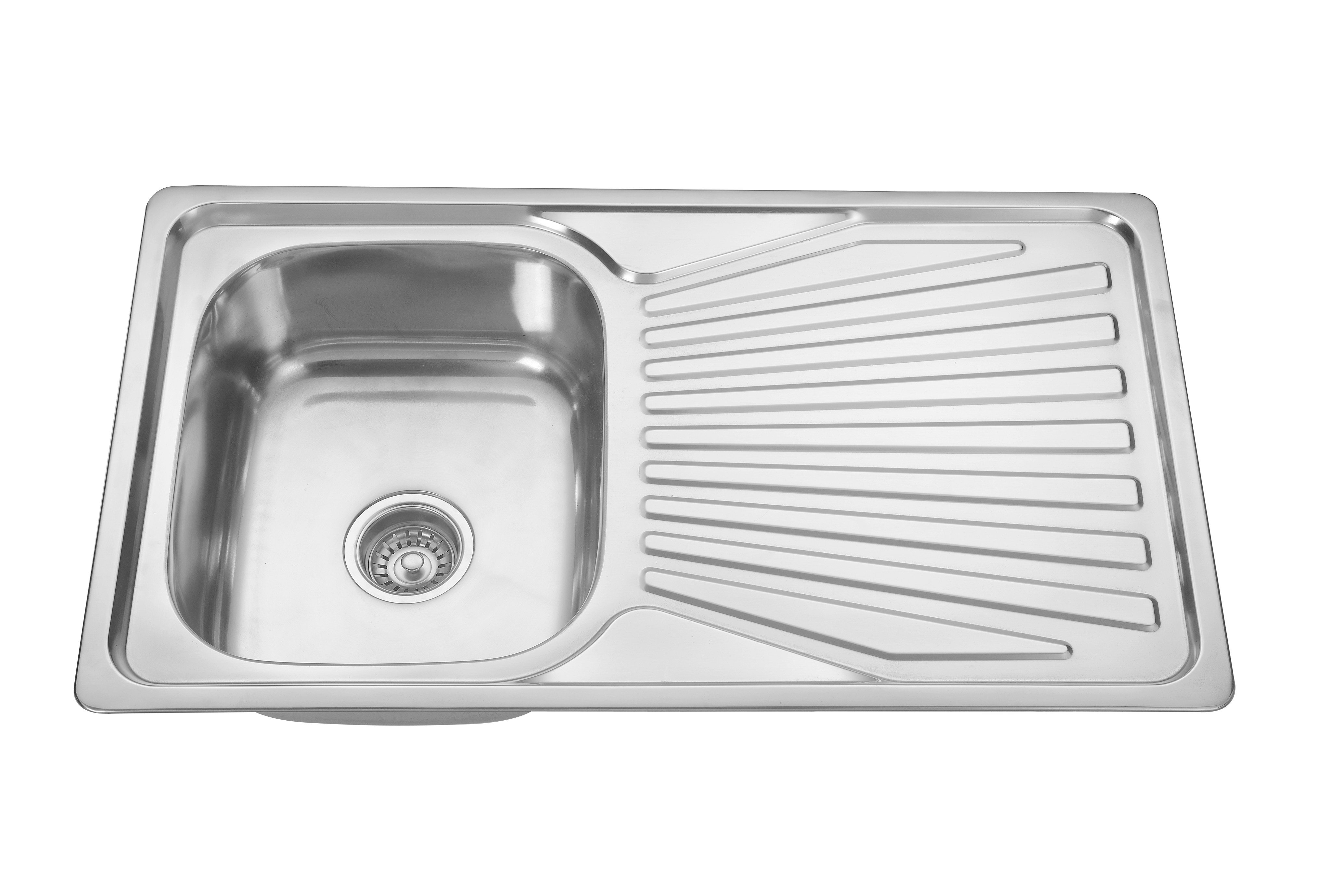 33*20 Inch Topmount Kitchen SS Sink With Drainboard Indian Size