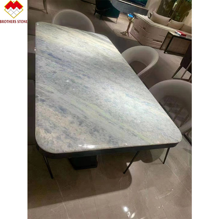 Big Slab Backlit Calcite Azulata Brazil Diamond Blue Crystal Marble Sheet Wall Slabs