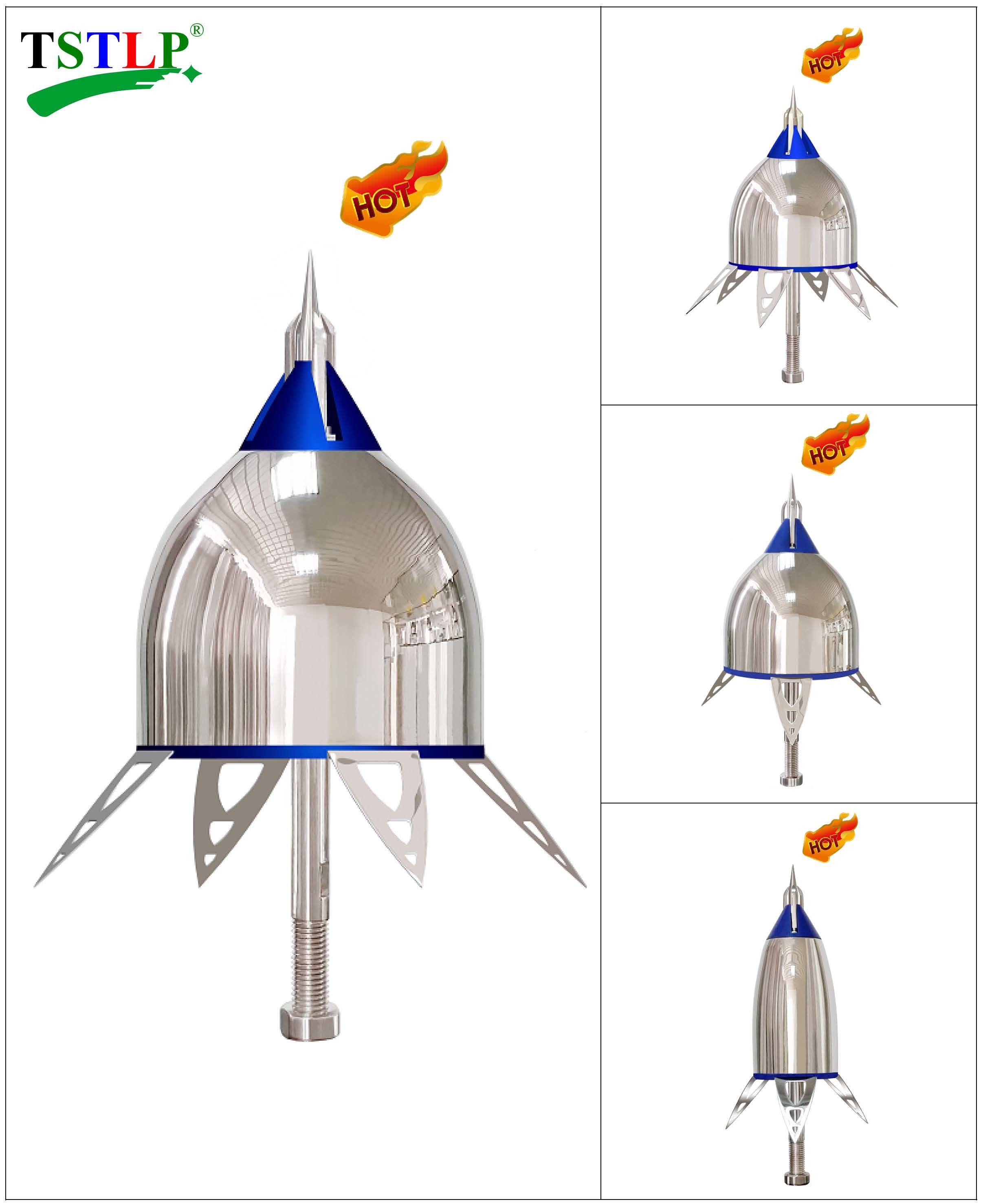 Patented Ese Lightning Conductor 304SS Housing Material For Thatch Roofs