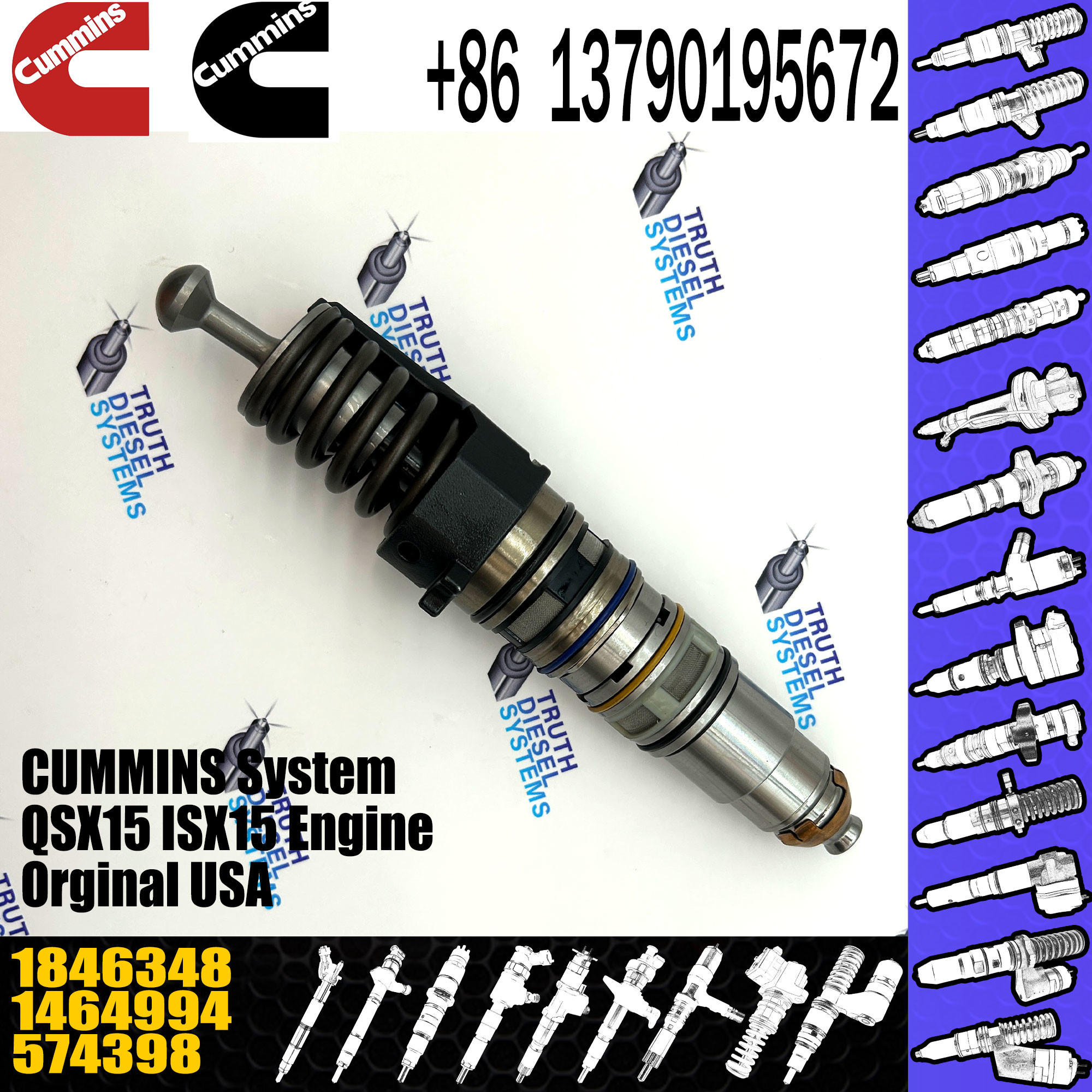 Diesel X15 Unit Injector 1846348 1464994 574398 579260 For SCANIA HPI DT12.02 08