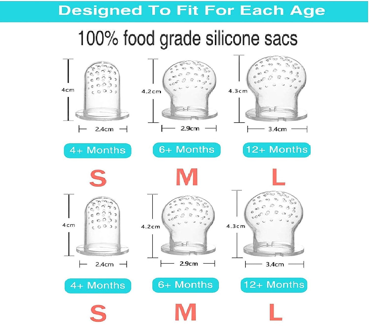 Anti Slip Silicone Food Teether Odorless Reusable Eco Friendly