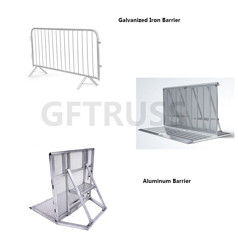 Straight 1154mm Aluminum Concert Events Stage Barriers