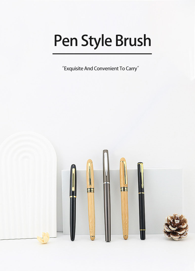Natural Color Creative Stationery Bamboo Barrel Pen Style Convenient Brush Pen