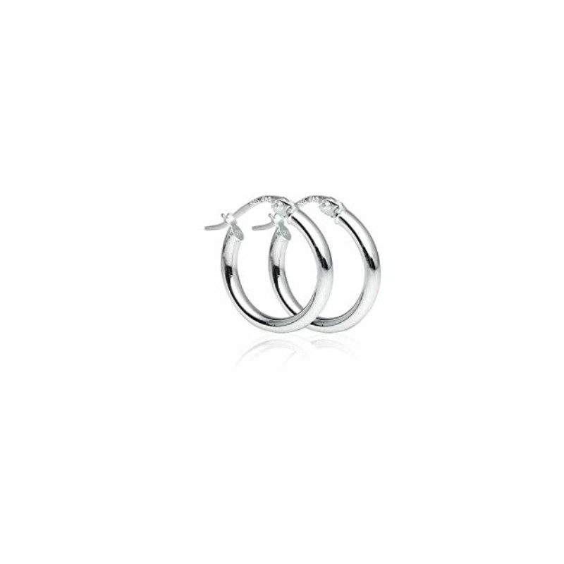 OEM ODM 925 Sterling Silver High Polished Round-Tube Click-Top Hoop Earrings For Women